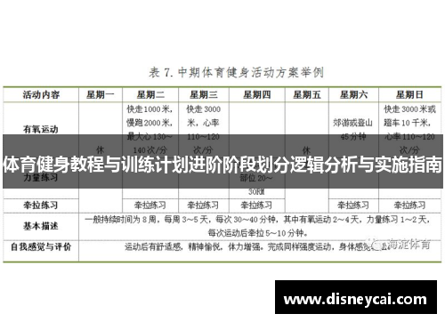 体育健身教程与训练计划进阶阶段划分逻辑分析与实施指南